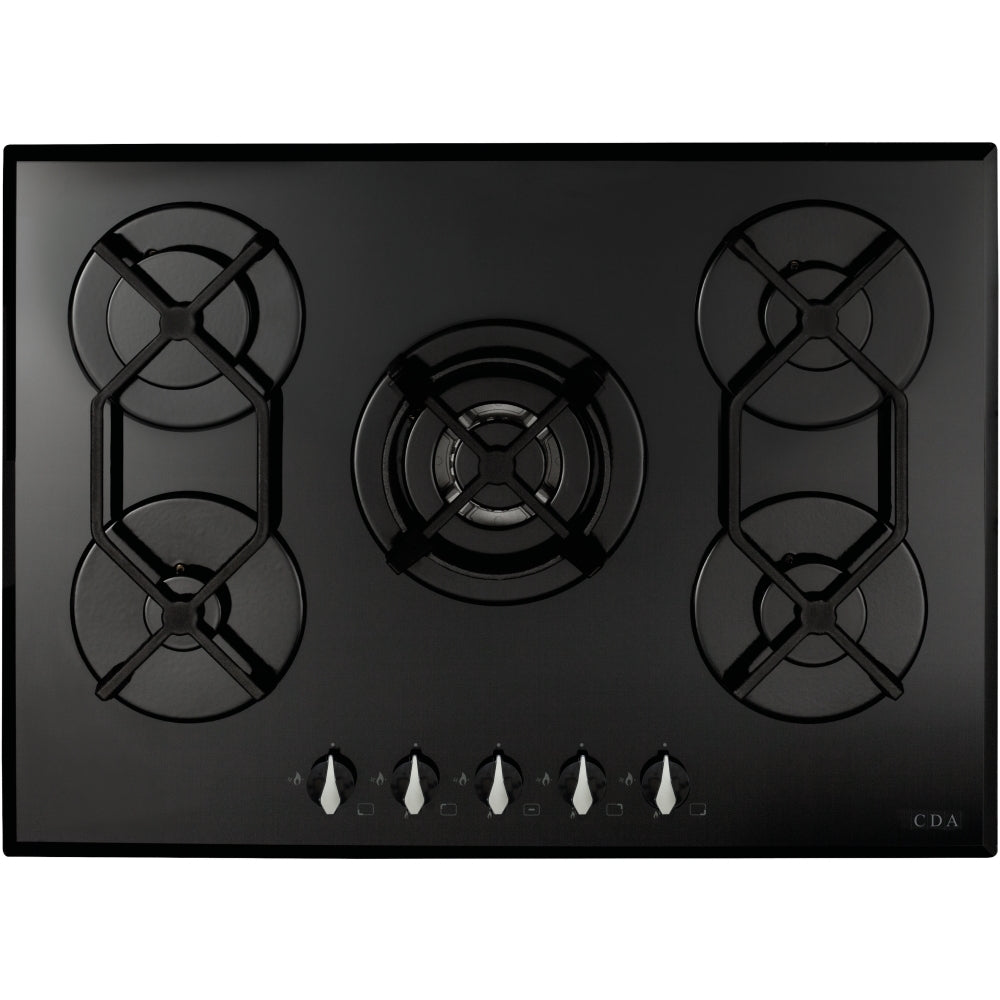 Dark Slate Gray HVG721BL Five burner gas on glass hob