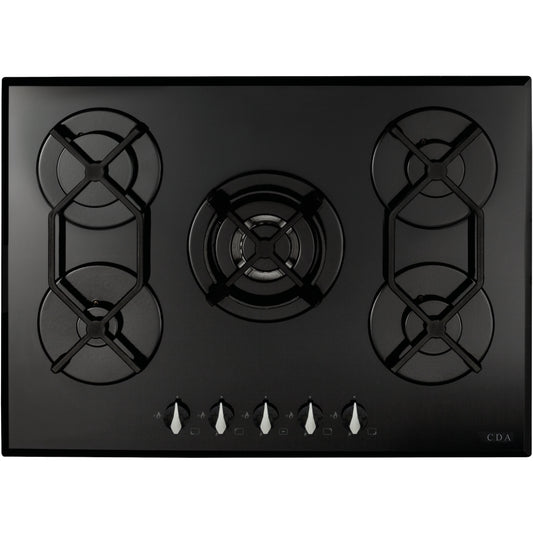 Dark Slate Gray HVG721BL Five burner gas on glass hob