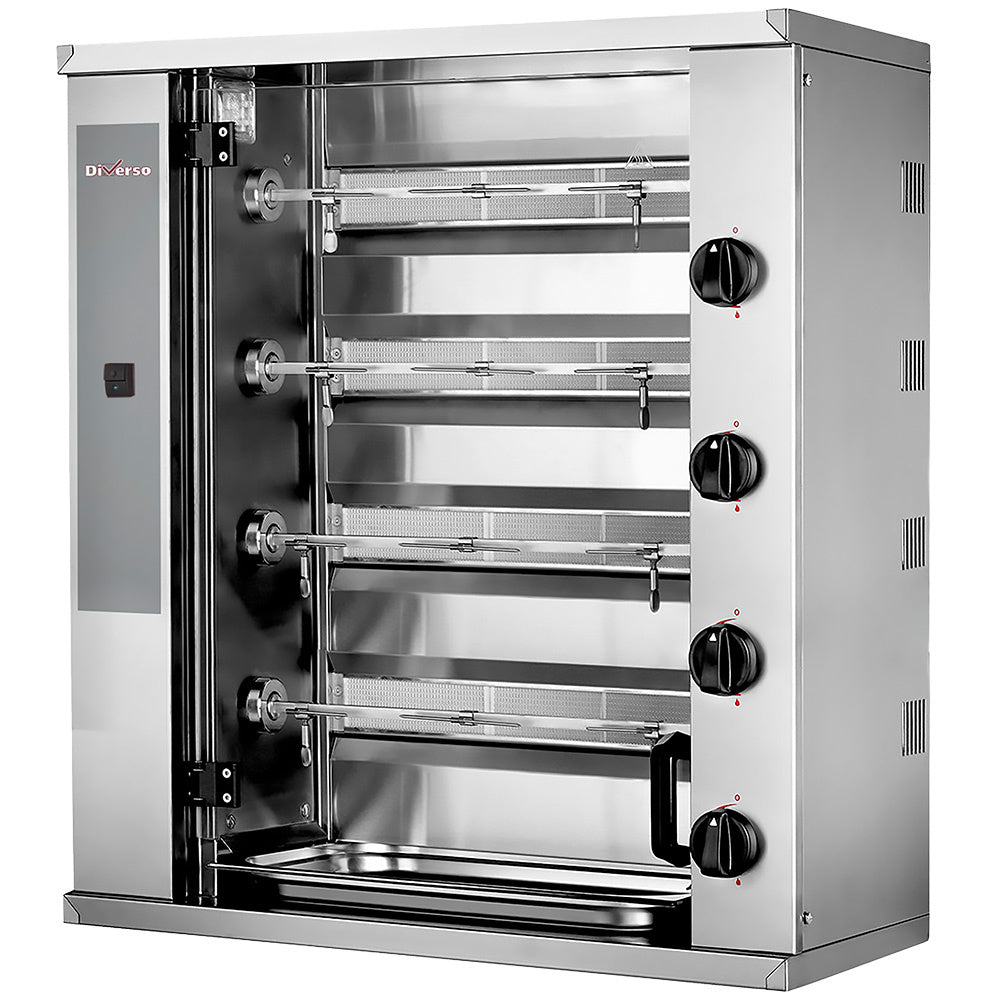 Gray Diverso WR-RVGS-G4 Gas chicken roaster, 4 spits (12 chickens) SMALL - Contact Us For Availability