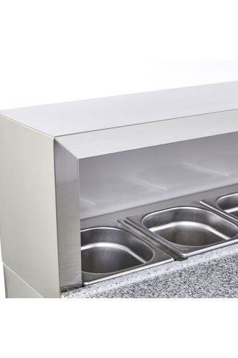 Gray Sterling Pro Cobus SPU903PZ 3 Door Pizza Counter Granite Top 8 x GN1/6, 402 Litres -
