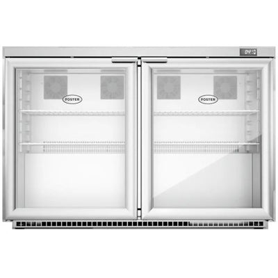 Foster HR360G/13-120 Double Glass Door Undercounter Cabinet Display Refrigerator, 360 Litres - In Stock