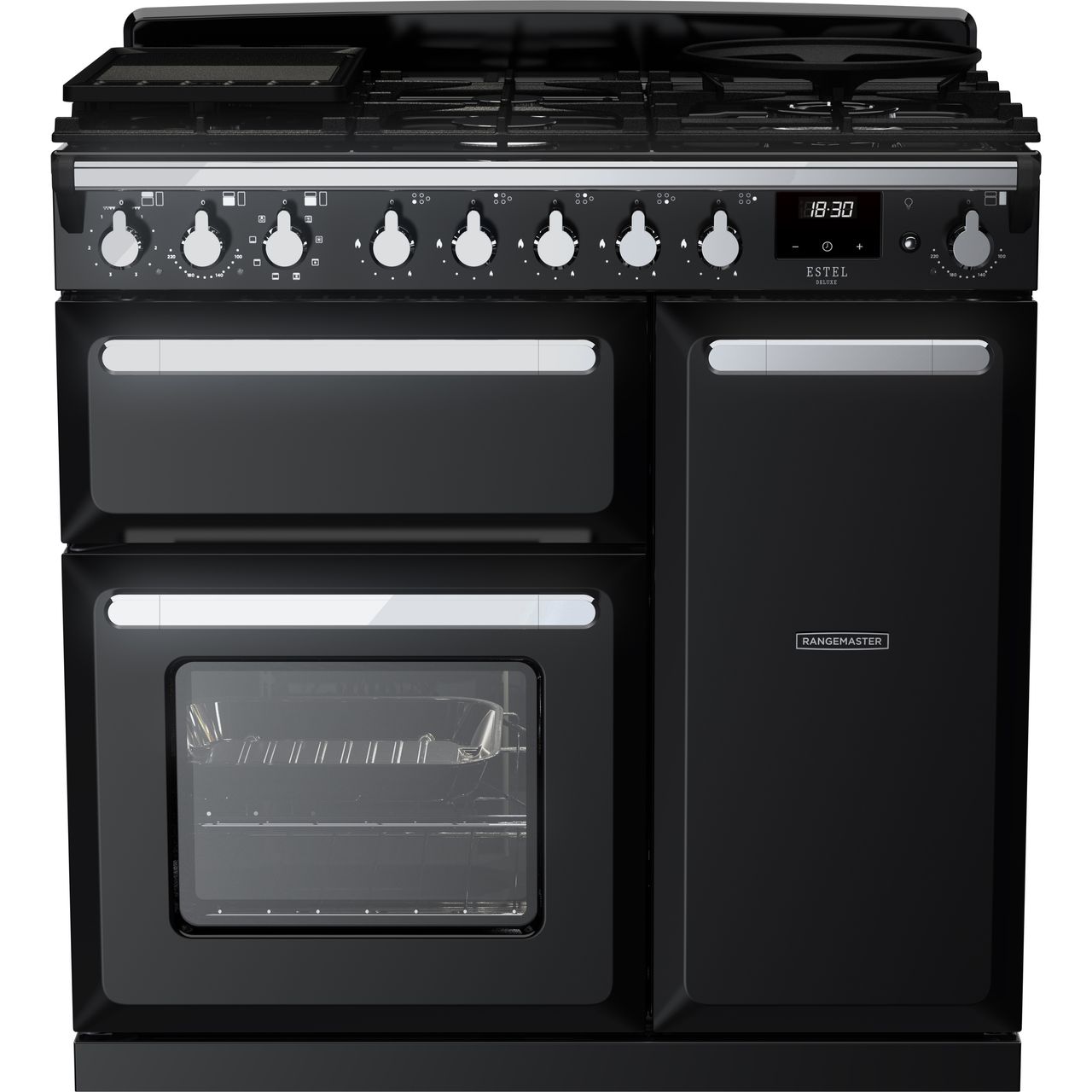 Black Rangemaster Estel Deluxe 90 Range Cooker, 900 mm