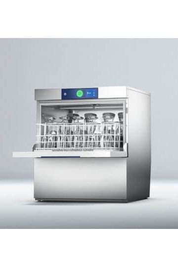 Light Gray Hobart GXCSW-11B 500mm Basket Frontloading Commercial Glasswasher with Chemical Pump, Integral Water Softener & Drain Pump - 25 Pint Capacity - Contact Us For Availability