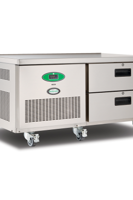 Light Gray Foster LL2/1HD/14-114 2 Drawer Low Level Stainless Steel Refrigerated Counter, 140 Litres - Contact Us For Availability
