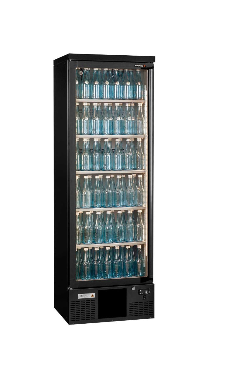 Dark Slate Gray Gamko MG3/300RG Maxiglass Right Hand Hinged Glass Single Door Upright Bottle Cooler, 300 Litres - Contact Us For Availability