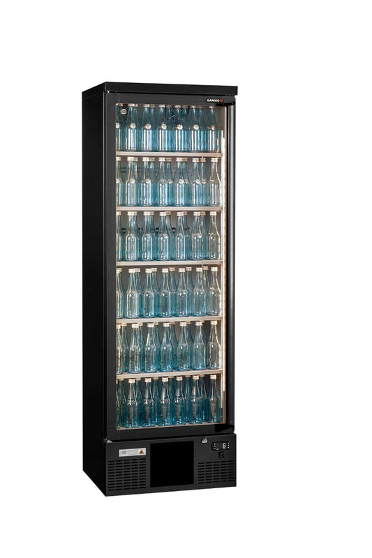 Dark Slate Gray Gamko MG3/300RG Maxiglass Right Hand Hinged Glass Single Door Upright Bottle Cooler, 300 Litres - Contact Us For Availability