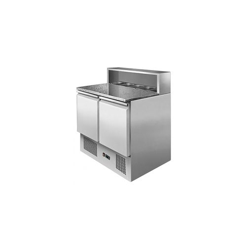 Gray Ice-A-Cool ICE3831GR 2 Door Marble Top Saladette Preparation Counter, 300 Litres - Contact Us For Availability