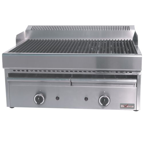 Light Slate Gray Diverso WR-GV67-77 Gas steam-grill with cooking grid in cast iron -Top- - Contact Us For Availability