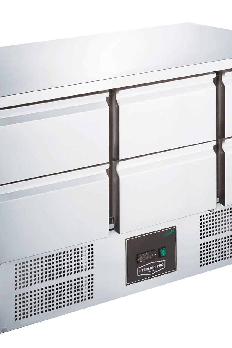 Light Gray Sterling Pro Cobus SPU303-6D 6 Drawer Undermounted Counter, 368 Litres - In Stock