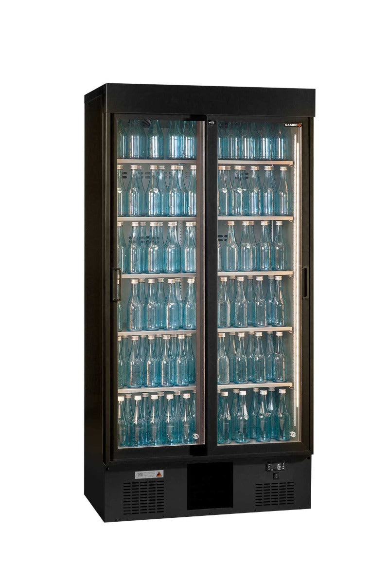 Dark Slate Gray Gamko Maxiglass MG3/500SD Maxiglass Sliding Glass Double Door Upright Bottle Cooler, 500 Litres - Contact Us For Availability