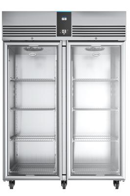 Light Gray Foster EP1440G/41-494 EcoPro G3 Glass Double Door Upright Refrigerated Cabinet, 1350 Litres - Contact Us For Availability