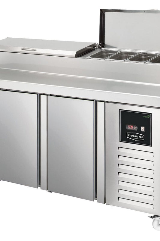 Gray Sterling Pro Green SPIZ-180 3 Door Refrigerated Preparation Counter - In Stock