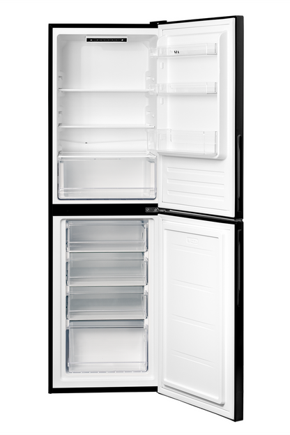 Lavender SIA 50/50 Split Black Freestanding 252L Combi Fridge Freezer