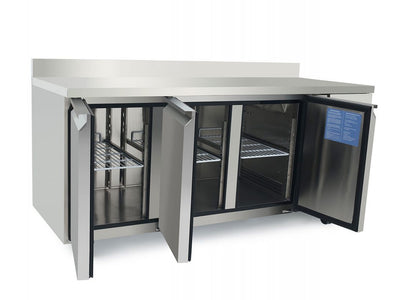Atosa 3 Door Preparation Counter Freezer with Splash Back, 420 Litres