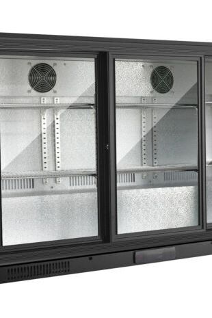 Dark Slate Gray Sterling Pro Green SP3HC-LOW-BS Sliding Triple Door Low Height Bottle Cooler, 274 x 330ml Bottles - Contact Us For Availability