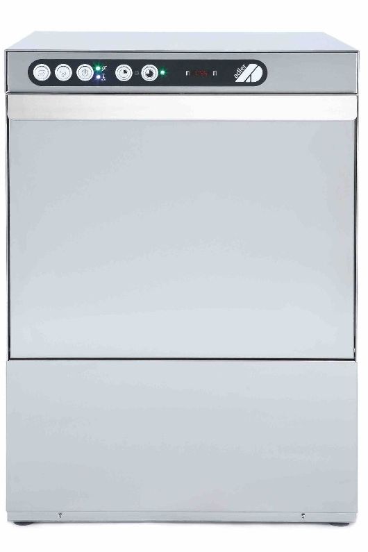 Light Gray Adler AD40GL 400mm Basket Glasswasher with Gravity Drain & Chemical Pump, 16 Pint Capacity - In Stock