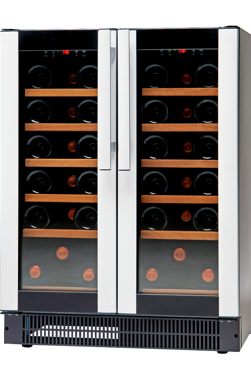 Light Gray Vestfrost W 38 Glass Single Door Multi-Zone Black Compact Wine Cabinet, 38 x 750ml Bottles - Low Stock