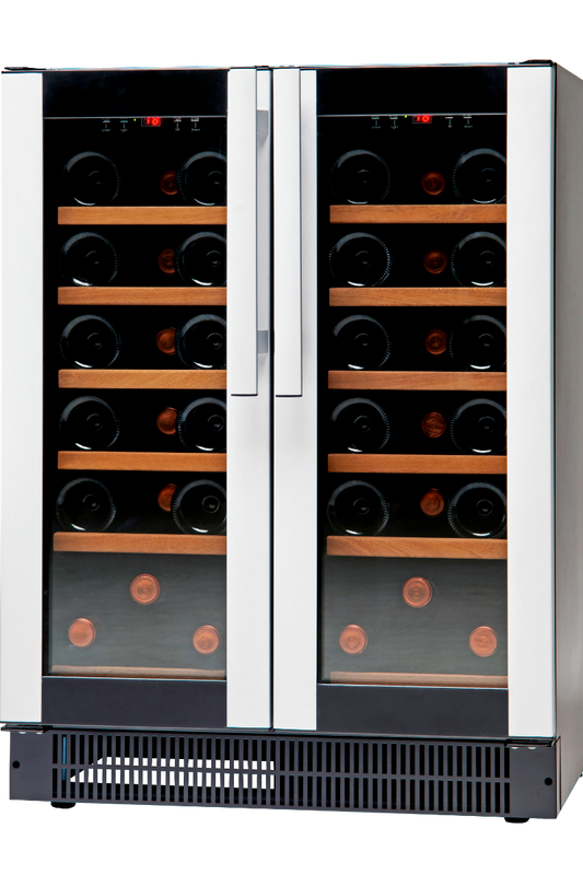 Light Gray Vestfrost W 38 Glass Single Door Multi-Zone Black Compact Wine Cabinet, 38 x 750ml Bottles - Low Stock