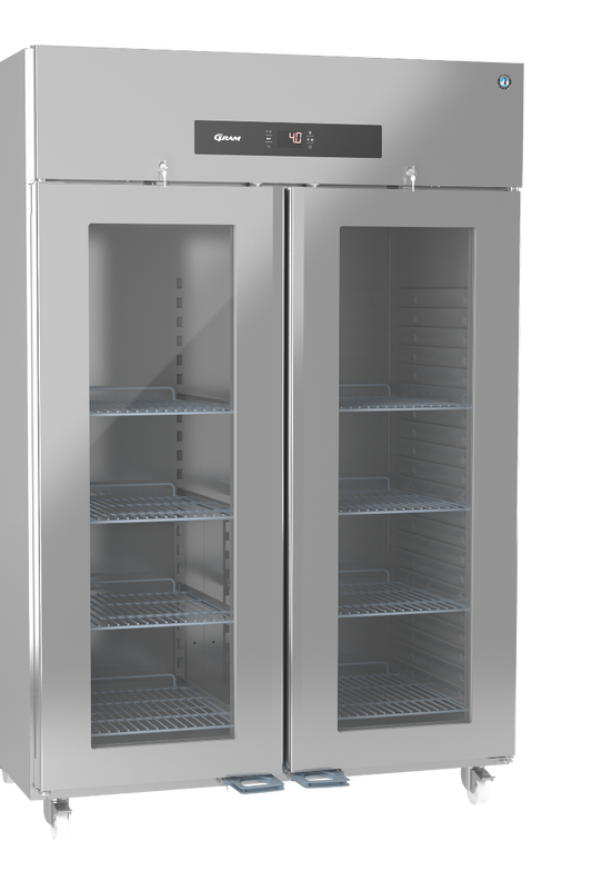 Dark Gray Hoshizaki Premier KG 140 C U Glass Double Door Stainless Steel Upright Display Refrigerator, 1400 Litres - Contact Us For Availability