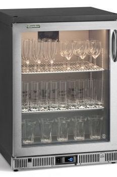 Dim Gray Gamko GF/100LGCS Left Hand Hinged Glass Single Door Stainless Steel Bottle Cooler, 50 Pint Glasses - Contact Us For Availability