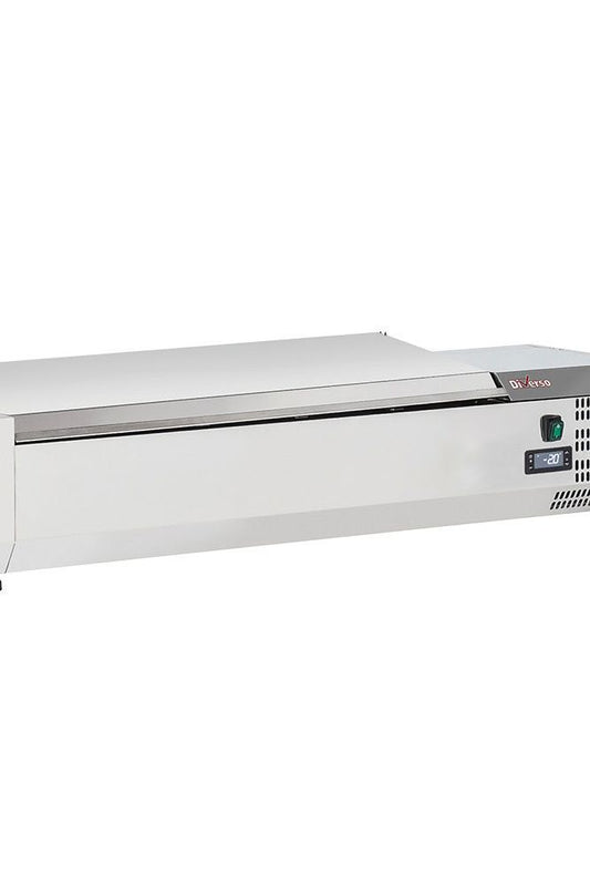 Light Gray Diverso WR-SX12-C1 Topping shelf 5x GN 1/4 - 150 mm, with stainless steel lid - Contact Us For Availability