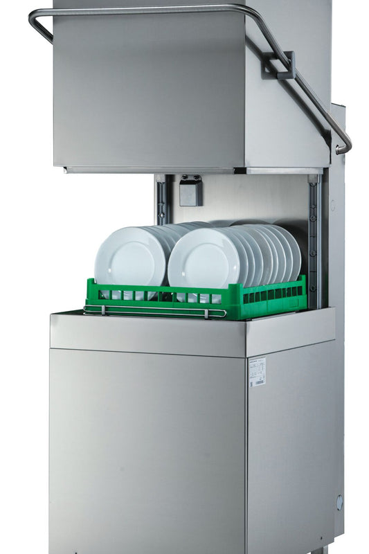 Dark Gray DC OXD1400ACPD-9KW Optima Range 500mm Basket Passthrough Commercial Dishwasher with Break Tank, Chemical Pumps & Drain Pump - 18 Plates - Contact Us For Availability