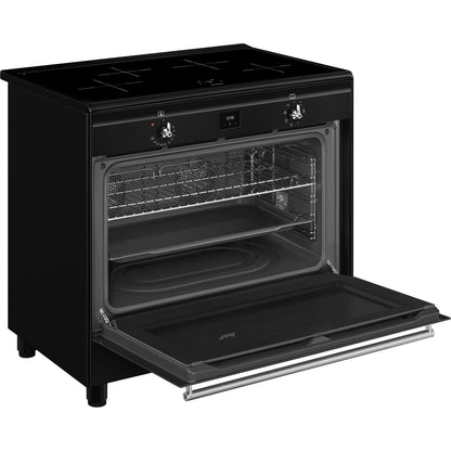 Smeg Portofino 90cm Induction Range Cooker - Matt Black - Core Appliances