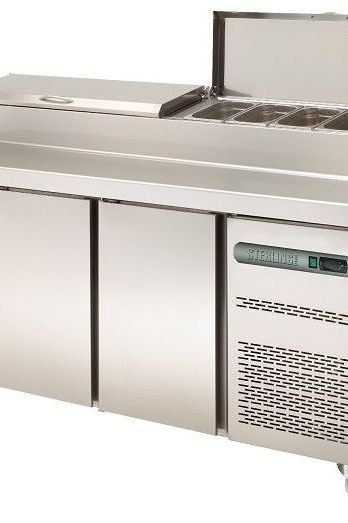 Light Gray Sterling Pro SPPZ-180 Pizza Prep 3 Door Counter, 453 Ltrs + 10 x GN 1/4 - Discontinued
