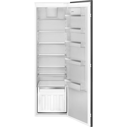 White Smeg UKS9L1721E Integrated In-Column Tall Larder Fridge - 310L capacity with variable-speed compressor