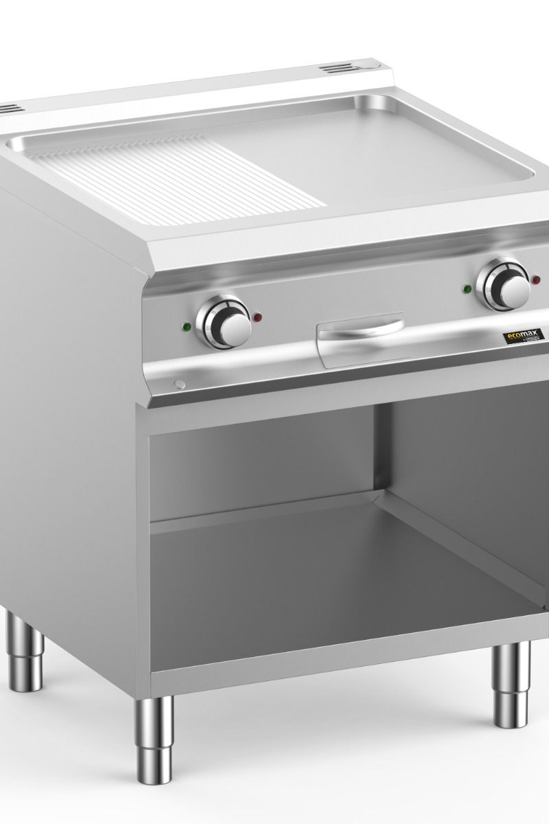 Light Gray Hobart Ecomax HEFTBE77ALR 1/2 Smooth & 1/2 Ribbed Griddle, 10kW - Contact Us For Availability