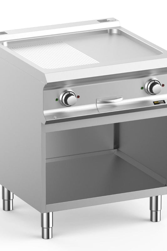 Light Gray Hobart Ecomax HEFTBE77ALR 1/2 Smooth & 1/2 Ribbed Griddle, 10kW - Contact Us For Availability