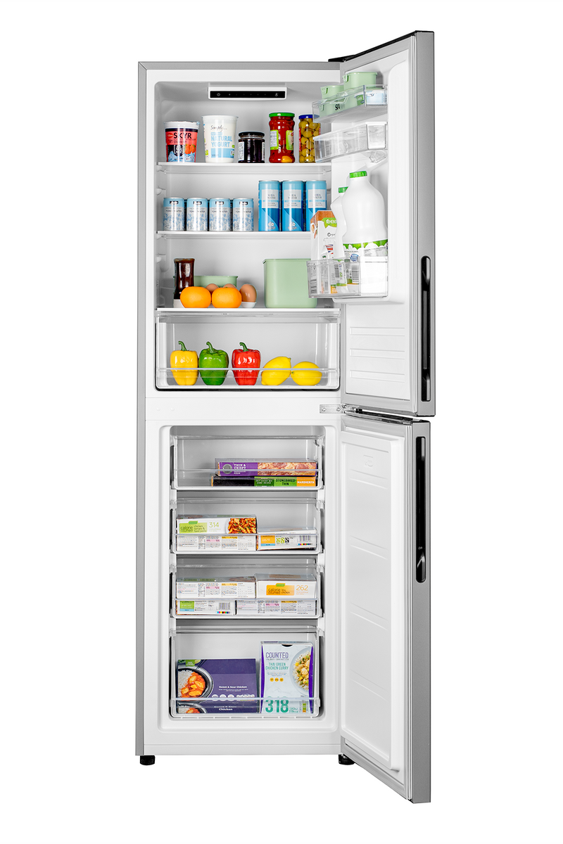 Light Gray SIA  Freestanding 252L Fridge Freezer in Silver