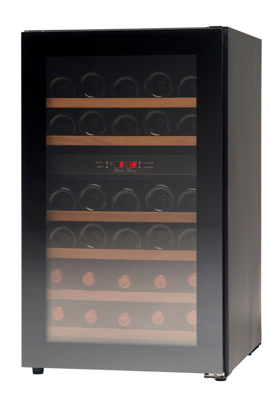 Dark Slate Gray Vestfrost WFG 32 Glass Single Door Dual-Zone Compact Wine Cabinet, 38 x 750ml Bottles - Low Stock