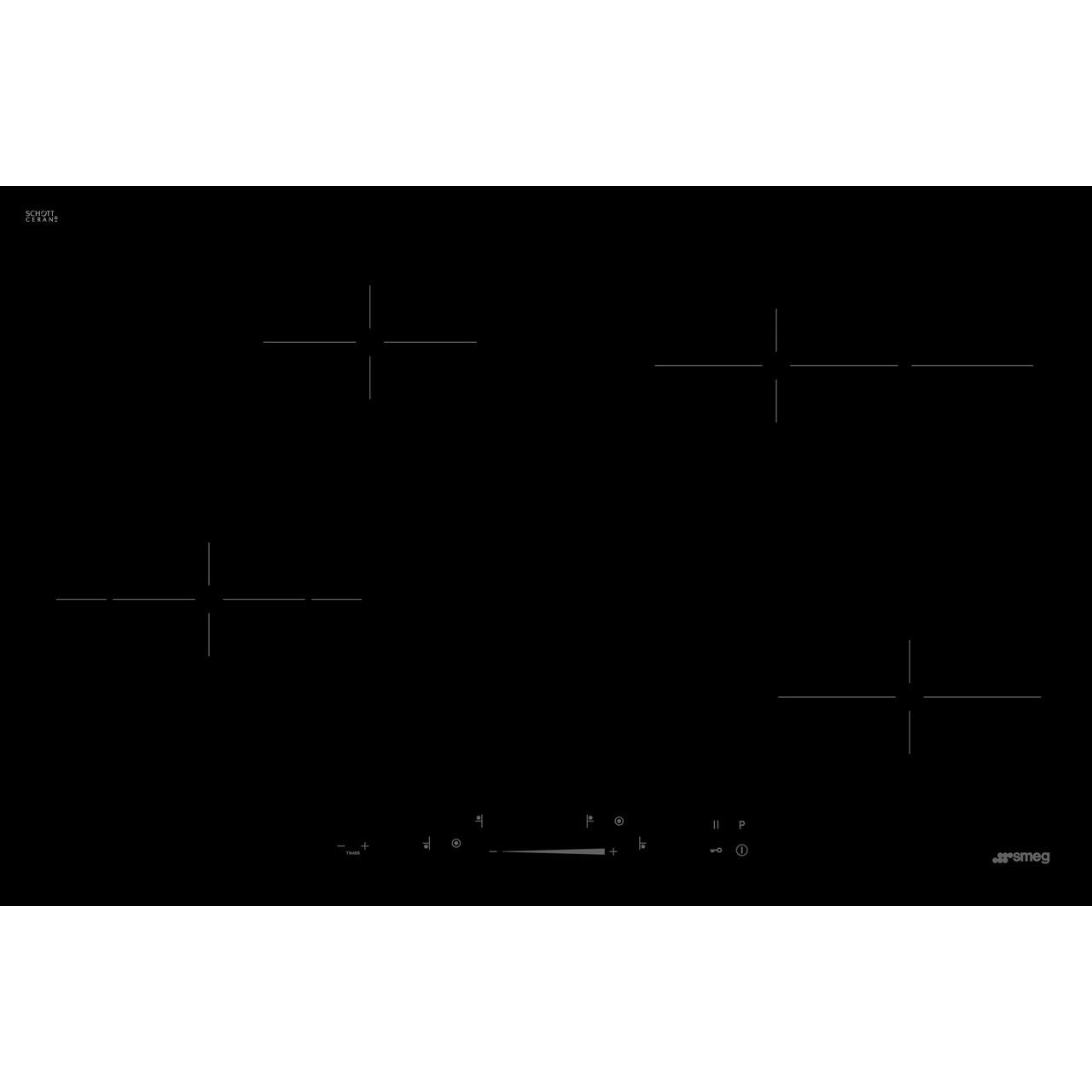 Black SMEG Induction Hob, Touch Control, 800 mm