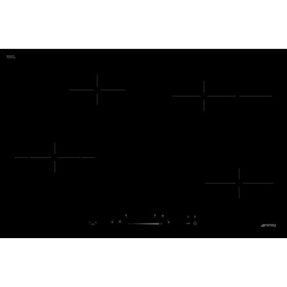 Black SMEG Induction Hob, Touch Control, 800 mm