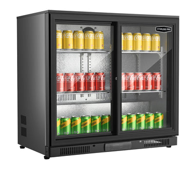 Sterling Pro Green SP2HC-BS Sliding Double Door Bottle Cooler, 180 x 330ml Bottles - Out Of Stock