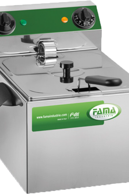 Gray Fama MFR 80 Countertop Single Basket 6 Litre Electric Fryer, 3.25kW - Discontinued