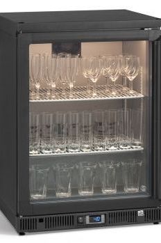 Dark Slate Gray Gamko GF/100LG Left Hand Hinged Glass Single Door Anthracite Bottle Cooler, 50 Pint Glasses - Contact Us For Availability