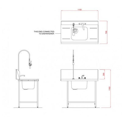 Hobart SD1150R/L Inlet Double Rack Table & Sink - Contact Us For Availability