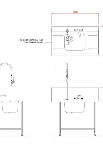 Lavender Hobart SD1150R/L Inlet Double Rack Table & Sink - Contact Us For Availability