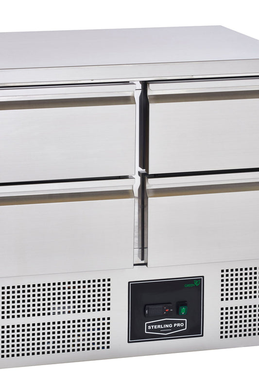 Light Gray Sterling Pro Cobus SPU201-4D Undermounted Fridge Counter 4 Drawers, 220 Litres - In Stock
