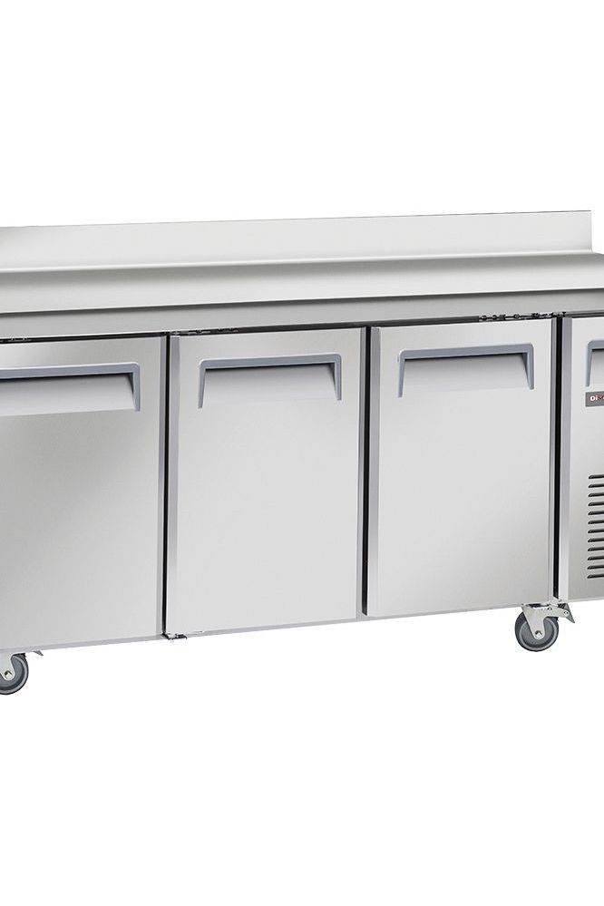 Light Gray Diverso WR-GTN3-3ND Cooling table, ventilated, 3 doors GN 1/1, with backsplash - Contact Us For Availability