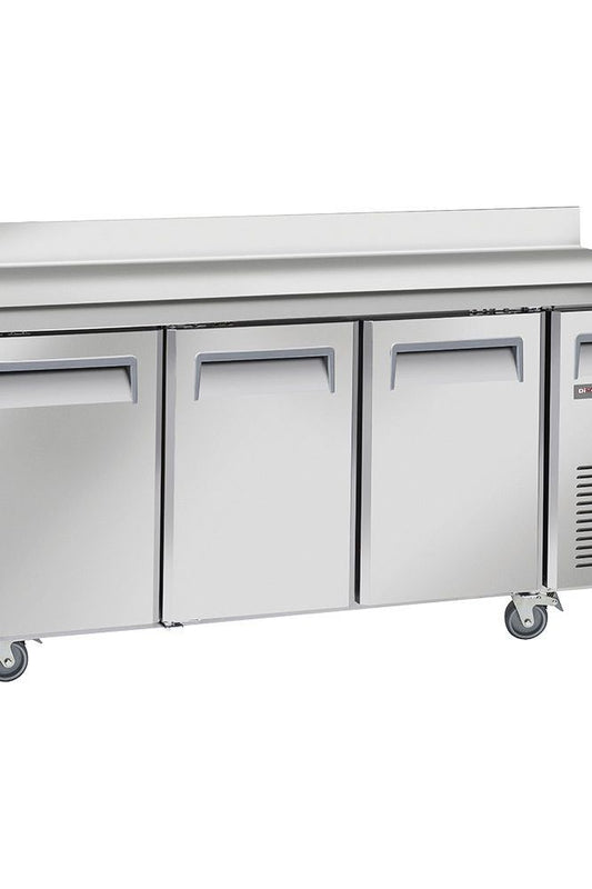 Light Gray Diverso WR-GTN3-3ND Cooling table, ventilated, 3 doors GN 1/1, with backsplash - Contact Us For Availability