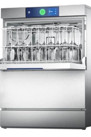 Light Gray Hobart GXCROIW-11B 500mm Basket Frontloading Commercial Glasswasher with Chemical Pump, Drain Pump & RO, 25 Pint Capacity - Contact Us For Availability