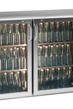 Dim Gray Gamko E3/22GMUCS84 Glass Double Door Stainless Steel Undercounter Bottle Cooler, 344 x 33 Centiliters Bottles - Contact Us For Availability