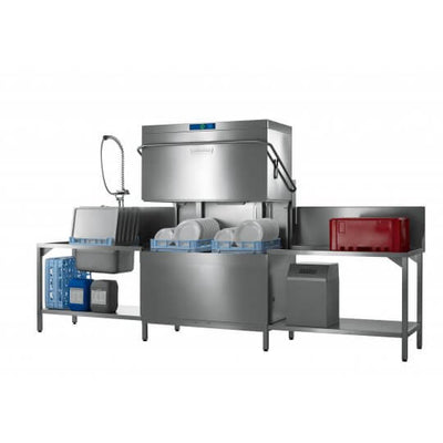 Hobart AMXTW-10B 500mm Basket Hood / Passthrough Dishwasher with Drain Pump, 18 Plates - Contact Us For Availability