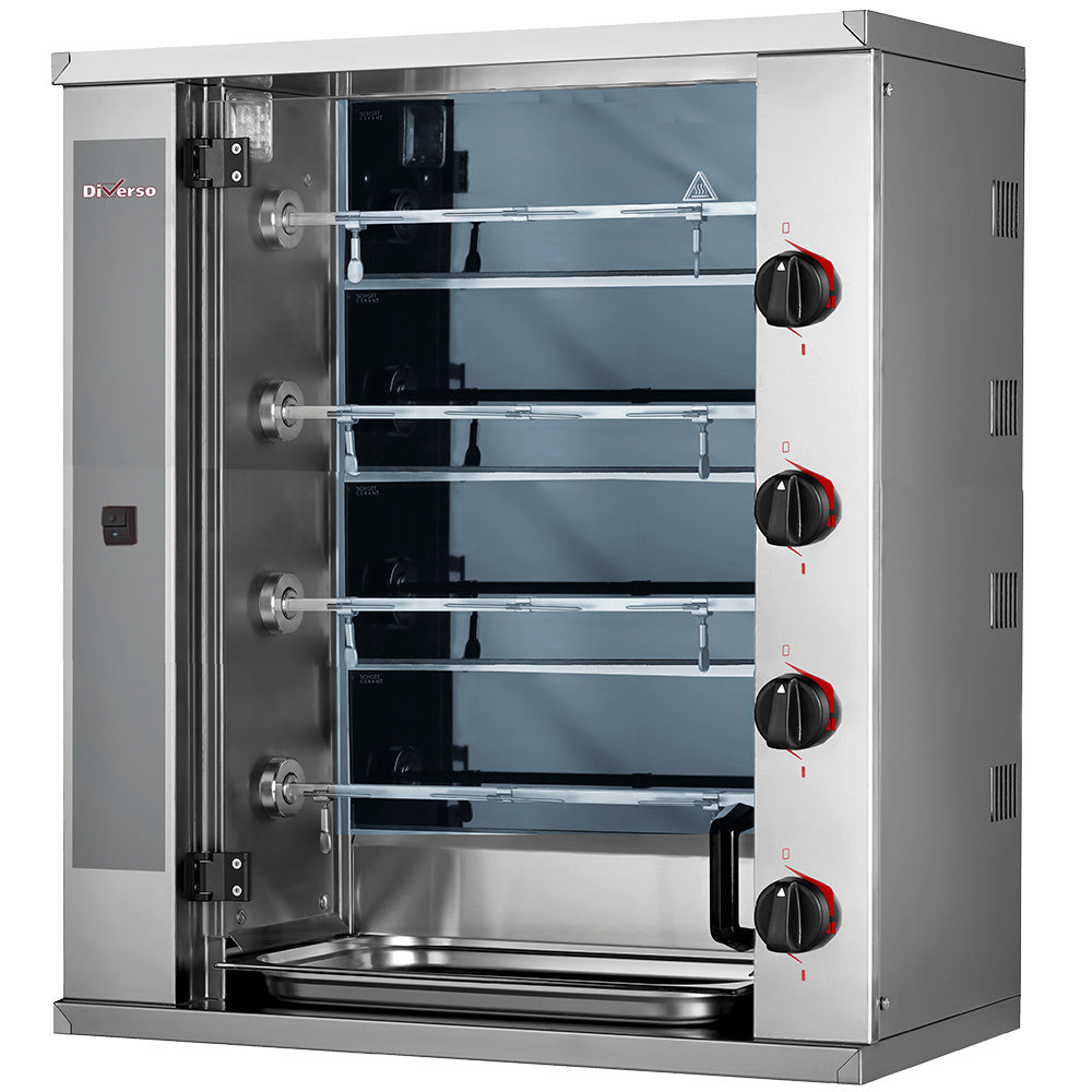 Dim Gray Diverso WR-RVEL-E4 SMALL Vitroceramic chicken roaster, 4 spits (12 chicken) - Contact Us For Availability