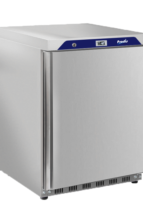 Gray Prodis HC210RSS Single Door Stainless Steel Undercounter Fridge, 131 Litres - Contact Us For Availability