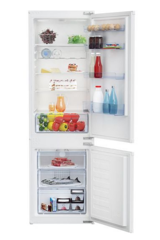 Light Gray BEKO 271L Integrated Fridge Freezer, 70/30 Split