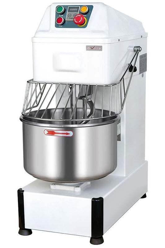 Light Gray Diverso WR-SDTM-20 Spiral mixer, 20 liters, timer, on wheels - Contact Us For Availability